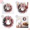18 Inch Patriotic Red White Blue Berries Wreath for Front Door, 4 of July Memorial Day Independence Day Burlap Bow Wreath for Home Decor, American Flag Day Wreath for Indoor and Outdoor Use
